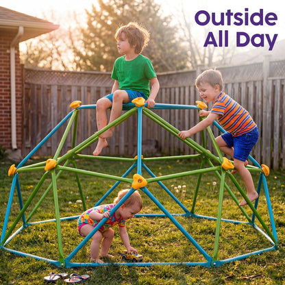 Hurtle 6Ft Geometric Climbing Dome For Kids 3+, Holds Up To 4–5 Children, With Rounded Safe Edges, Easy-Grip Handles, And Quick Setup For Indoor And Outdoor Use (Blue And Green)