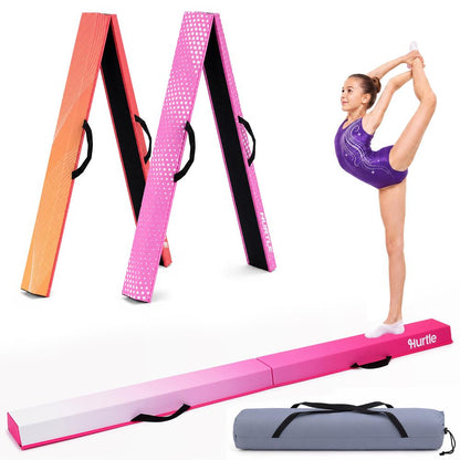 Hurtle 6’ Foldable Balance Beam For Kids – Durable Foam Construction With Non-Slip Bottom, And Storage Bag, Ideal For Home And Gym Use (Purple)