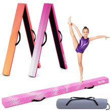 Hurtle 8’ Foldable Balance Beam For Kids – Durable Foam Construction With Non-Slip Bottom, And Storage Bag, Ideal For Home And Gym Use (Pink)