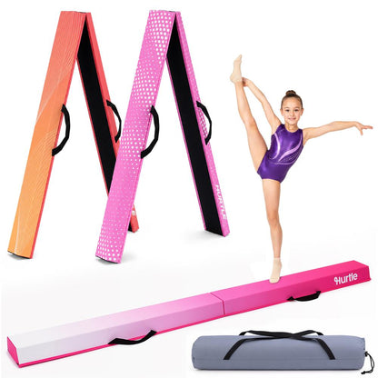 Hurtle 8’ Foldable Balance Beam For Kids – Durable Foam Construction With Non-Slip Bottom, And Storage Bag, Ideal For Home And Gym Use (Purple)