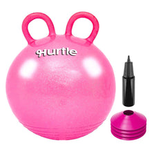Hurtle 18" Glitter Hopper Ball With Handles, Air Pump & Cones – Indoor/Outdoor Active Play For Kids (Pink)