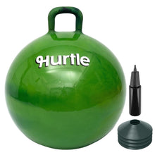 Hurtle 20" Marble Hopper Ball With Handles, Air Pump & Cones – Indoor/Outdoor Active Play For Kids (Army Green)