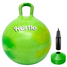 Hurtle 20" Marble Hopper Ball With Handles, Air Pump & Cones – Indoor/Outdoor Active Play For Kids (Green)