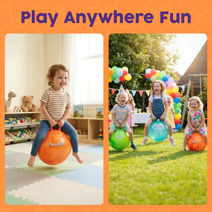 Hurtle 20" Marble Hopper Ball With Handles, Air Pump & Cones – Indoor/Outdoor Active Play For Kids (Pink)