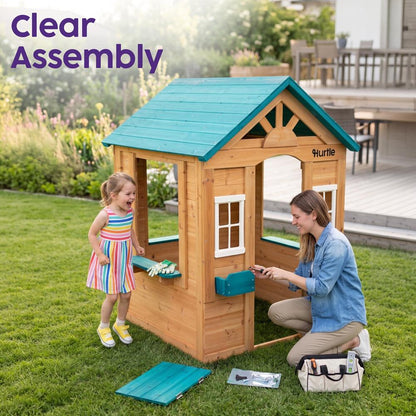 Hurtle Wooden Playhouse With Spacious Design, Safe And Durable Construction For Outdoor Fun, Perfect For Kids