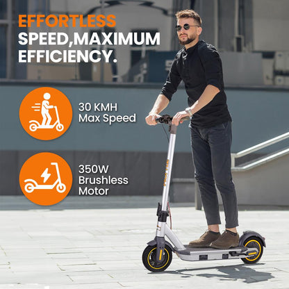 Electric Scooter Long-Range 10" Pneumatic Tire Foldable for Adults