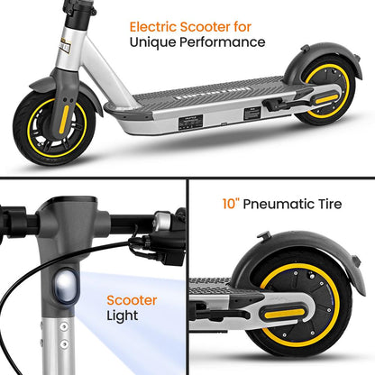Electric Scooter Long-Range 10" Pneumatic Tire Foldable for Adults