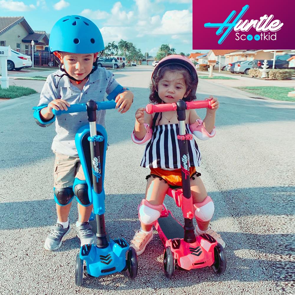 3-Wheel Kids Scooter with LED Lights, Adjustable Handlebar, Yellow