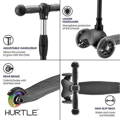 Kids Mini Kickboard Scooter, Adjustable Height, LED Wheels, Ages 2-5