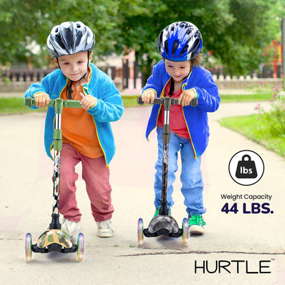 Kids Mini Kick Scooter, Fun LED Wheels, Adjustable Handlebar, Multi-Color