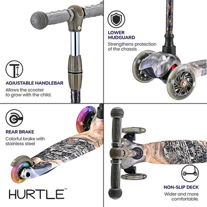 Kids Mini Kick Scooter, Fun LED Wheels, Adjustable Handlebar, Multi-Color