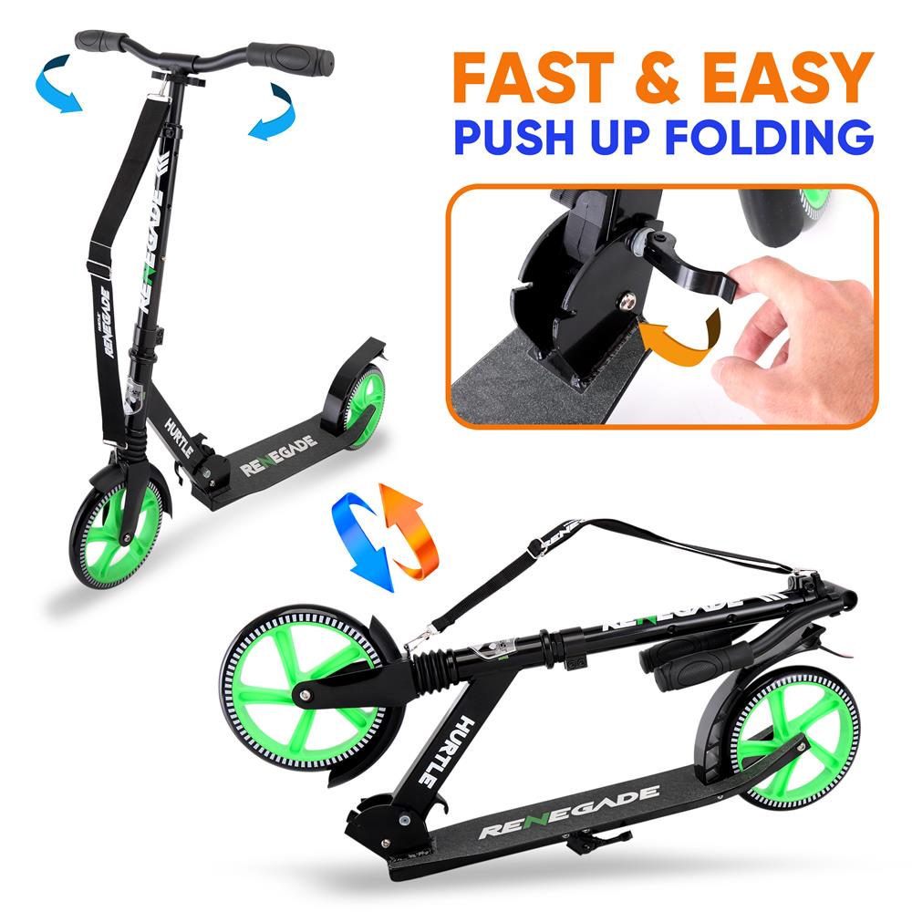 Hurtle Kick Scooter for Teens & Adults, Adjustable Alloy Deck
