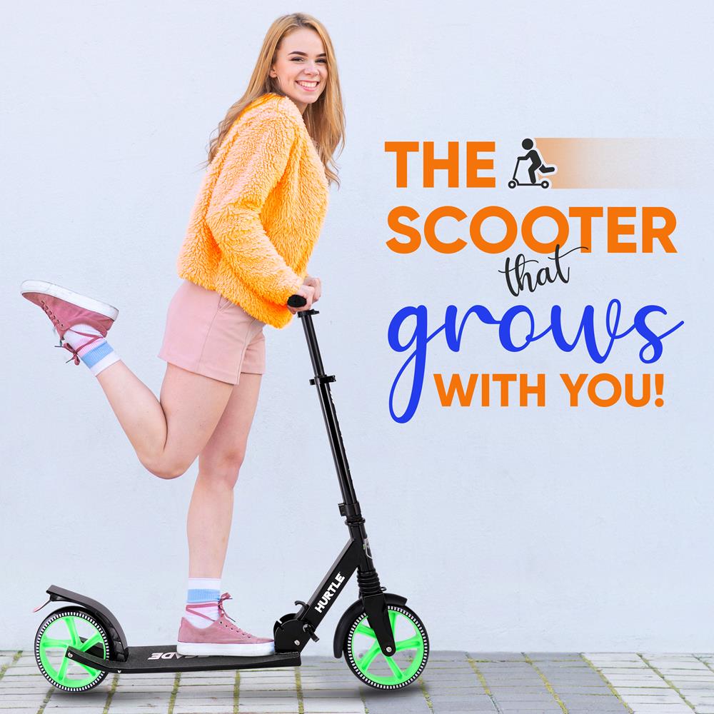 Hurtle Kick Scooter for Teens & Adults, Adjustable Alloy Deck - Thumbnail 5