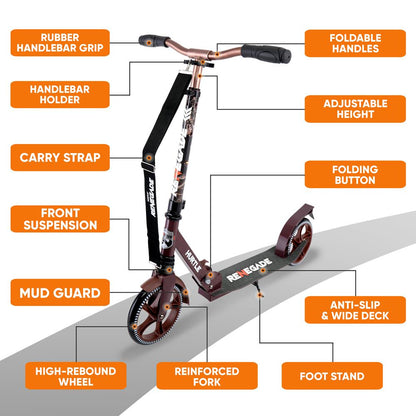 Lightweight And Foldable Kick Scooter - Adjustable Scooter For Teens And Adult, Alloy Deck With High Impact Wheels (Real Tree)