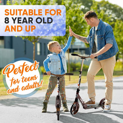 Lightweight And Foldable Kick Scooter - Adjustable Scooter For Teens And Adult, Alloy Deck With High Impact Wheels (Real Tree)