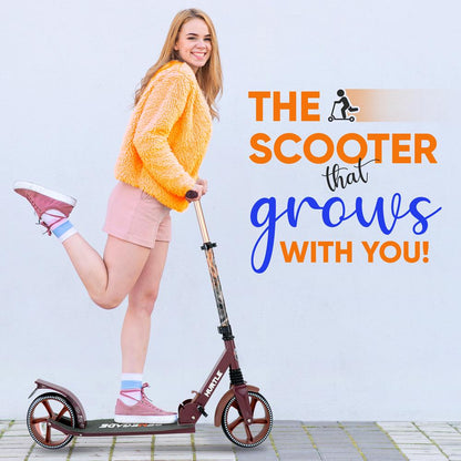 Lightweight And Foldable Kick Scooter - Adjustable Scooter For Teens And Adult, Alloy Deck With High Impact Wheels (Real Tree)