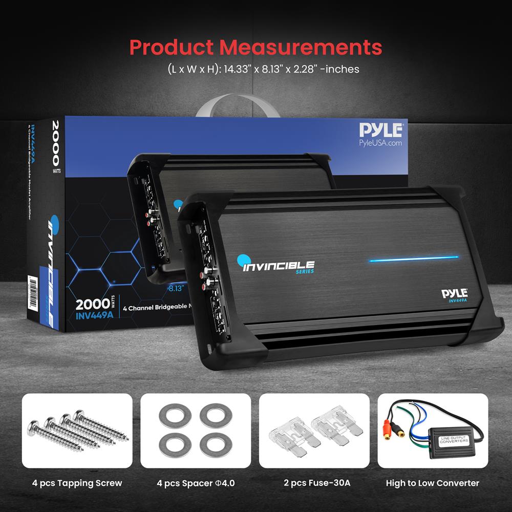 product image number 2 for Pyle 4 Channel Bridgeable Mosfet Amplifier
