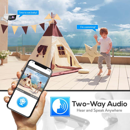 Outdoor Security Camera Night Vision 2MP HD Waterproof WiFi Alexa Compatible