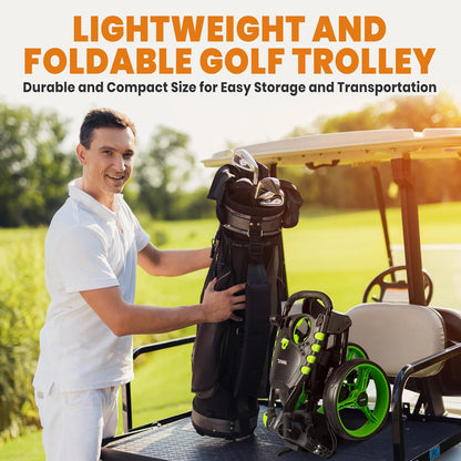 Foldable 3-Wheel Golf Cart - Lightweight Aluminum, Quick Brake, Easy Fold