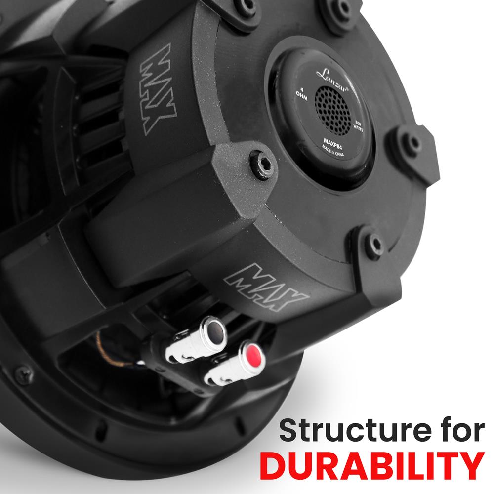Lanzar MAX8 Subwoofer 20 Cm 8 Pouces 300 Watts RMS 600 Watts Max - Simple Bobine 4 Ohms Pour Voiture Et Coffre Auto