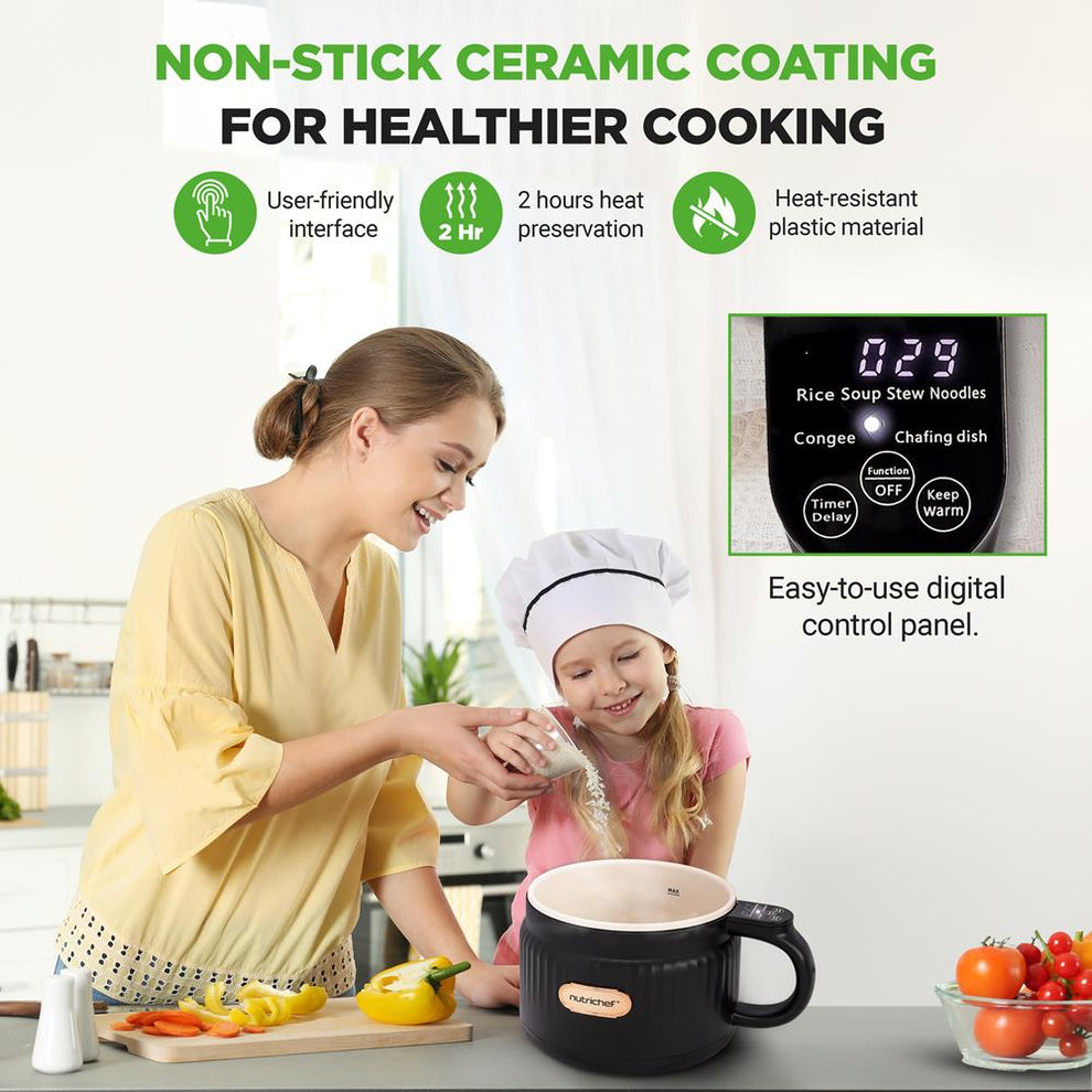Portable Rice Cooker, Rapid Cooking, Non-Stick Ceramic, 1.6L Capacity ...