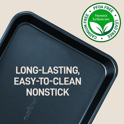 Non-Stick Baking Pans Set, Easy Clean, Carbon Steel, Blue