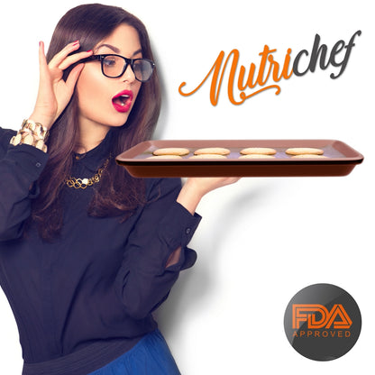 2-Piece Nonstick Cookie Sheets Set, Carbon Steel, Rose Gold