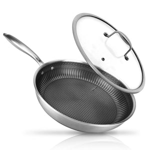 Stainless Steel Stir Fry Pan With Lid