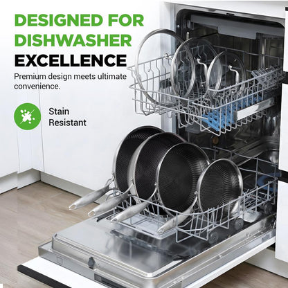 7-Piece Nonstick Frying Pan Set & Wok, Quick Heat, Stainless Steel