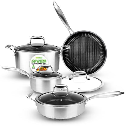 8-Piece Cookware Set, Quick Heat, Triply Stainless Steel, Non-Stick