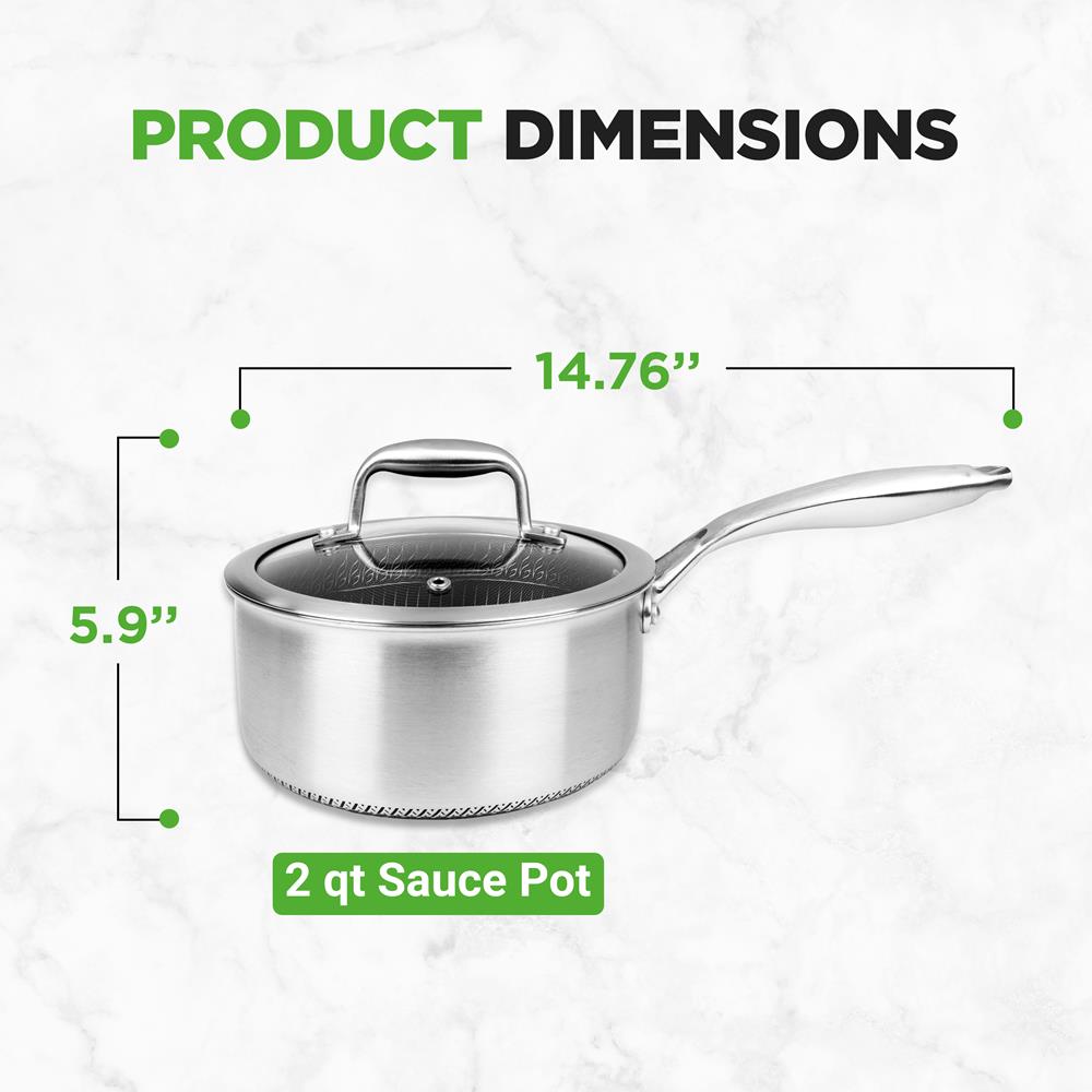 product image number 6 for NutriChef Stainless Steel Sauce Pot With Lid