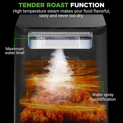 6L Electric Air Fryer & Steamer, 12 Presets, Transparent Window