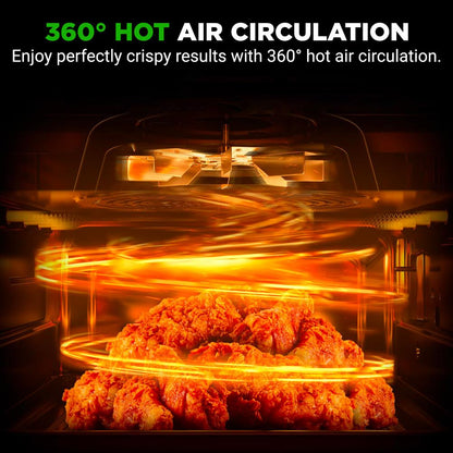 6L Electric Air Fryer & Steamer, 12 Presets, Transparent Window