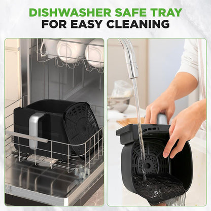 6L Electric Air Fryer & Steamer, 12 Presets, Transparent Window