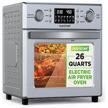 26L Electric Air Fryer Oven, Rotisserie, 1700W, 10 Presets, Silver