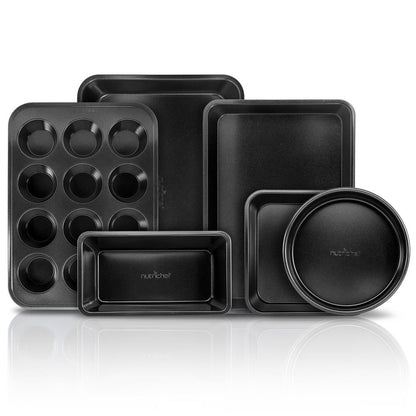 Stackable Non-Stick Bakeware Set, Easy Release Carbon Steel, Black