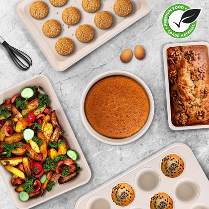 6-Piece Nonstick Bakeware Set, Ceramic Coating, Carbon Steel, Turquoise