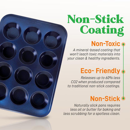 6-Piece Nonstick Bakeware Set - Easy Clean Carbon Steel, Dishwasher Safe