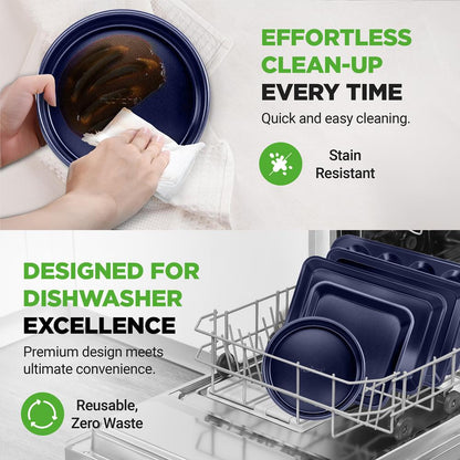 6-Piece Nonstick Bakeware Set - Easy Clean Carbon Steel, Dishwasher Safe