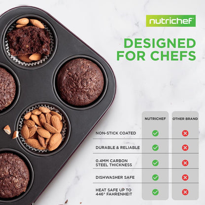 8-Piece Nonstick Bakeware Set - Space-Saving Stackable Design, Purple