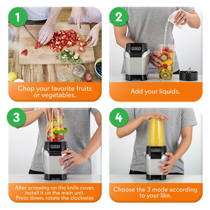 Electric Blender for Smoothies - High-Speed Motor, Stainless Steel Blade