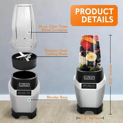Electric Blender for Smoothies - High-Speed Motor, Stainless Steel Blade
