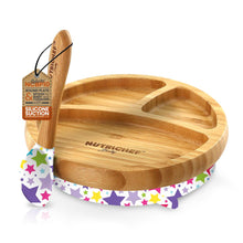 product image number 1 for NutriChef Silicone Bamboo Baby Plate & Spoon