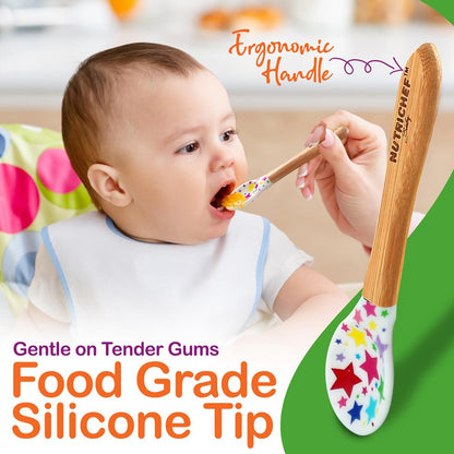 product image number 4 for NutriChef Silicone Bamboo Baby Plate & Spoon