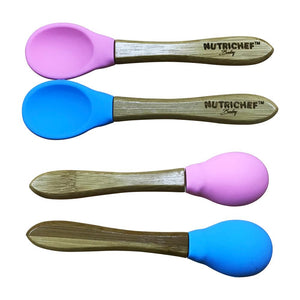 Silicone Bamboo Spoons For Kids