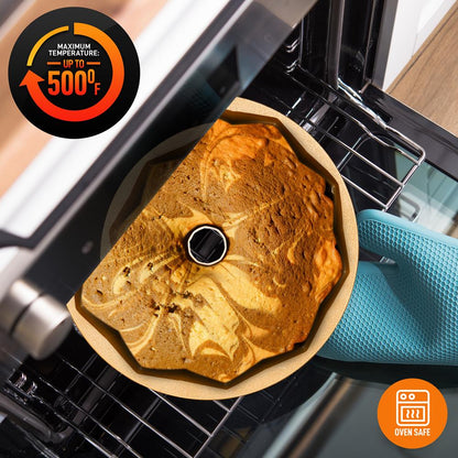 9" Cake Pan - Uniform Baking, Nonstick Thick and Heavy Cast Aluminum, Gold