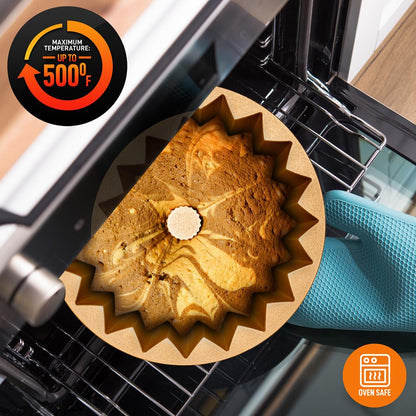 9" Cake Pan - Uniform Baking, Nonstick Cast Aluminum, Gold