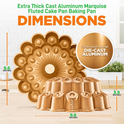 9" Cake Pan, Uniform Browning, Cast Aluminum, Nonstick Coating