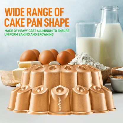 9" Cake Pan, Uniform Browning, Cast Aluminum, Nonstick Coating