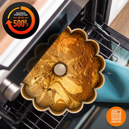 9" Cake Pan, Uniform Browning, Cast Aluminum, Nonstick Coating